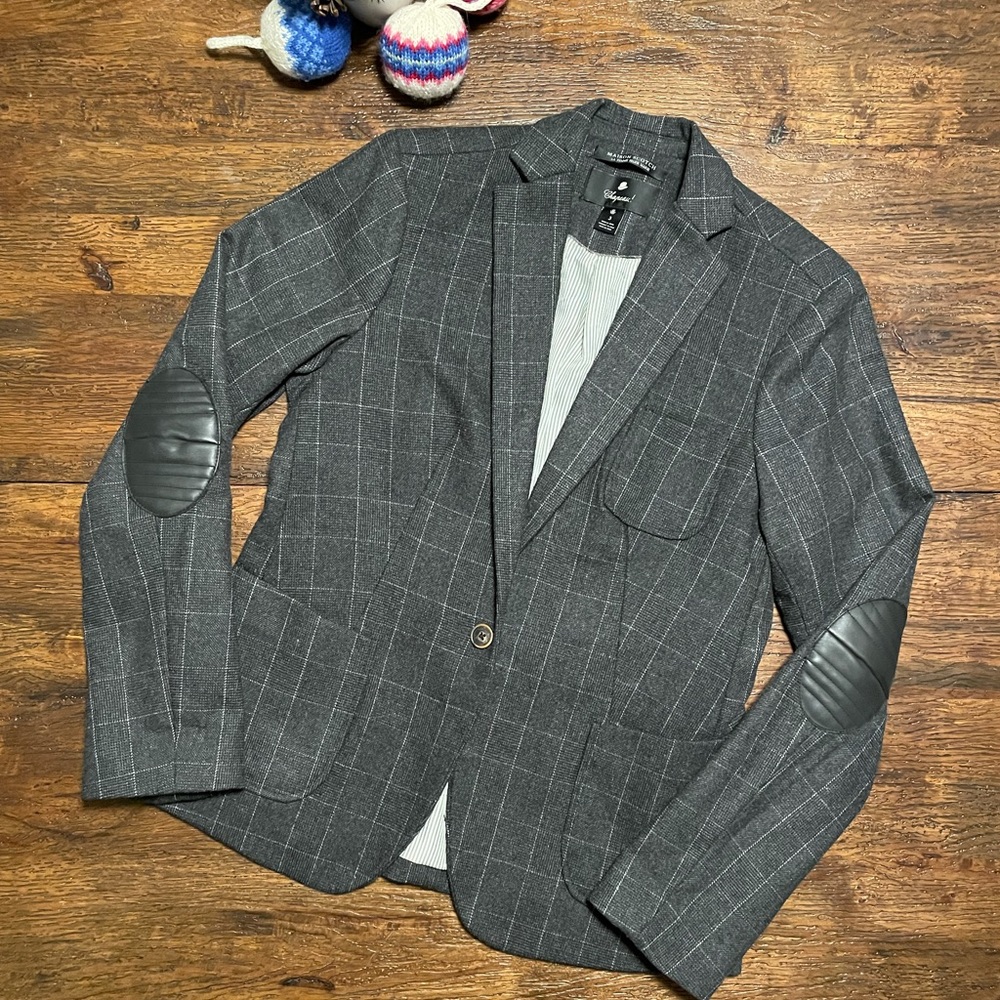 COPY - Scotch & Soda | Grey Pinstripe Jacket with Elbow Patches